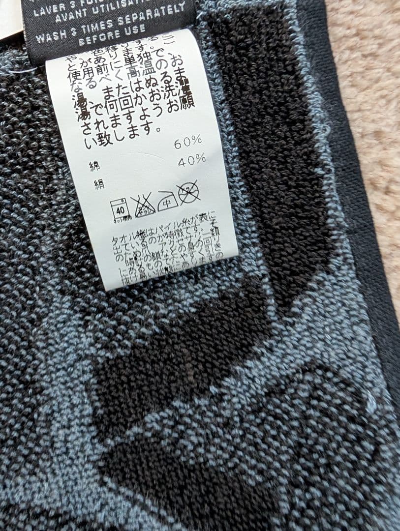 エルメス　ハンドタオル　シルク　ブラック　グレー　レア　新品　タグ付き