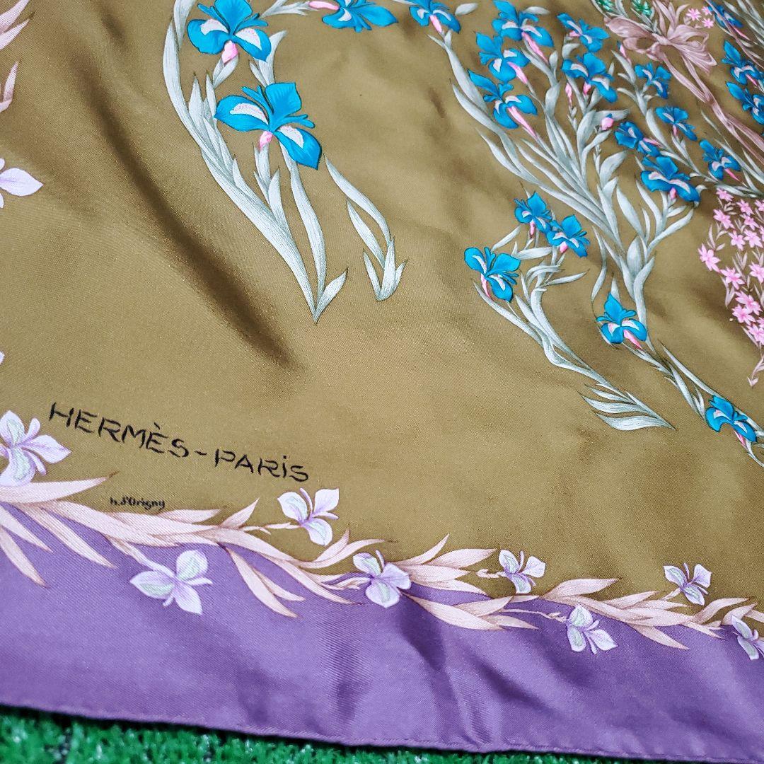 HERMES カレ90 花咲く馬　h.d´origny シルクスカーフ