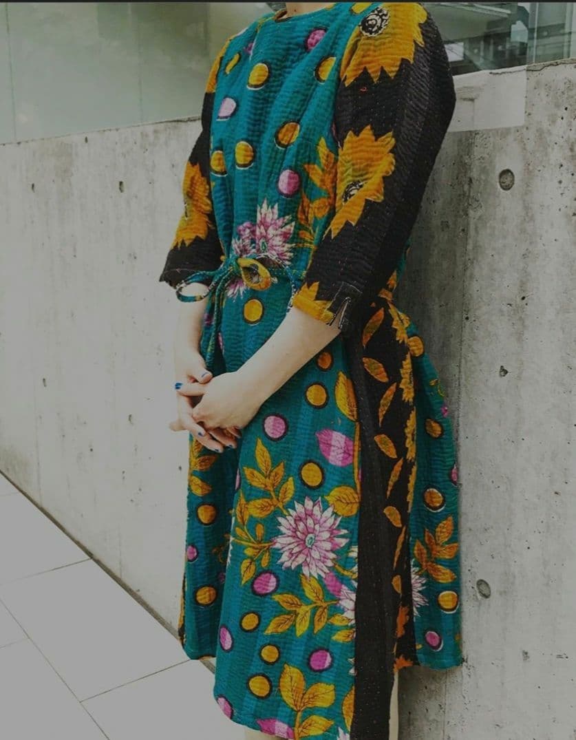 KANKAN　NATIVEWORKS インド ラリーキルトワンピース　一点もの