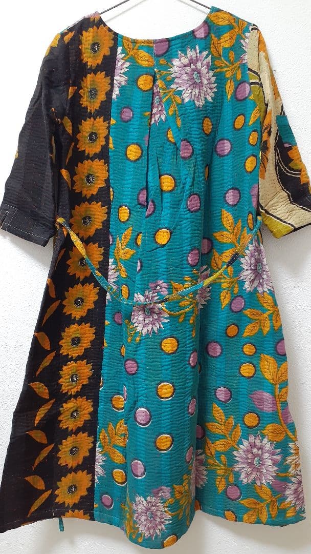 KANKAN　NATIVEWORKS インド ラリーキルトワンピース　一点もの