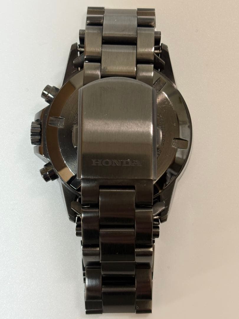 【美品】ホンダ Honda クロノグラフ クォーツ ブラック メンズ腕時計