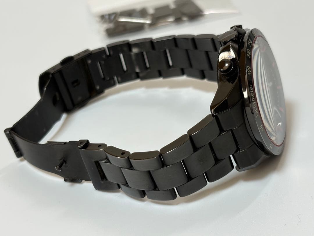 【美品】ホンダ Honda クロノグラフ クォーツ ブラック メンズ腕時計