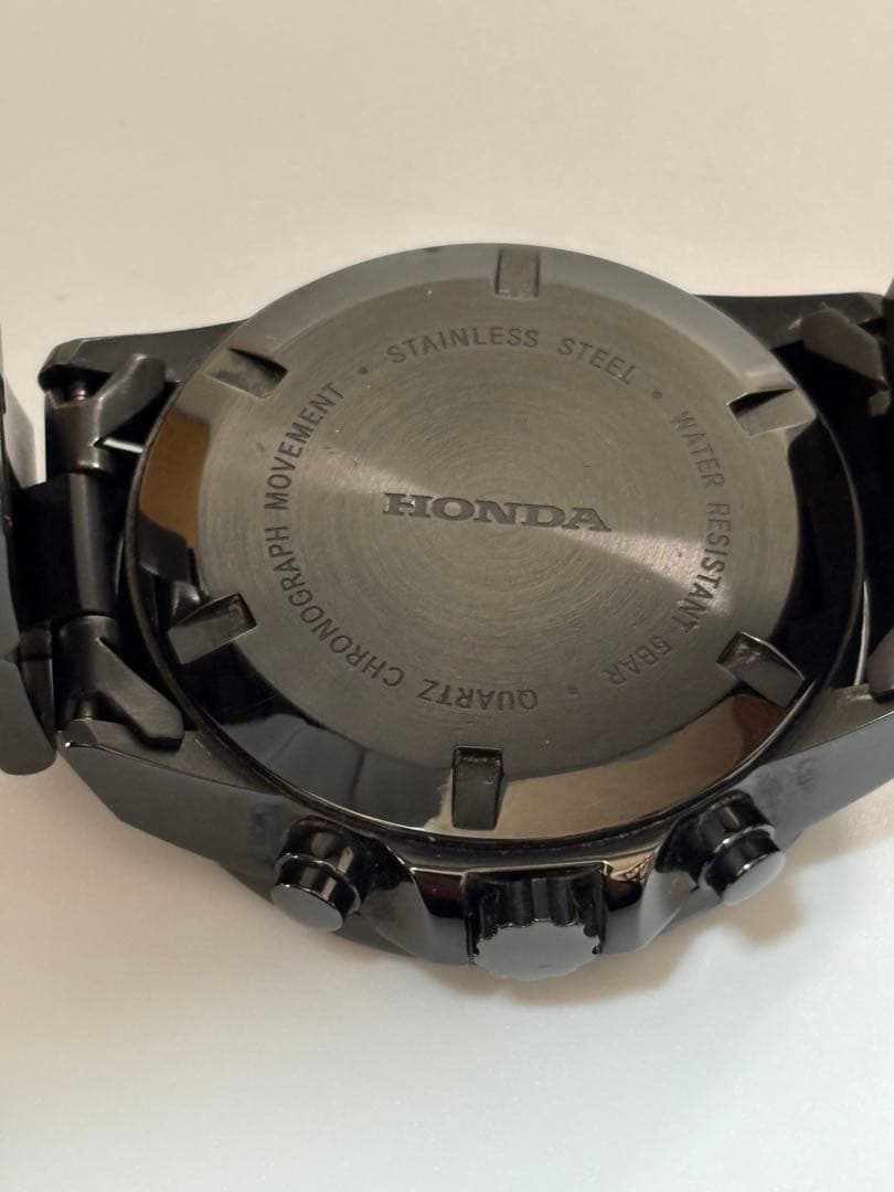 【美品】ホンダ Honda クロノグラフ クォーツ ブラック メンズ腕時計