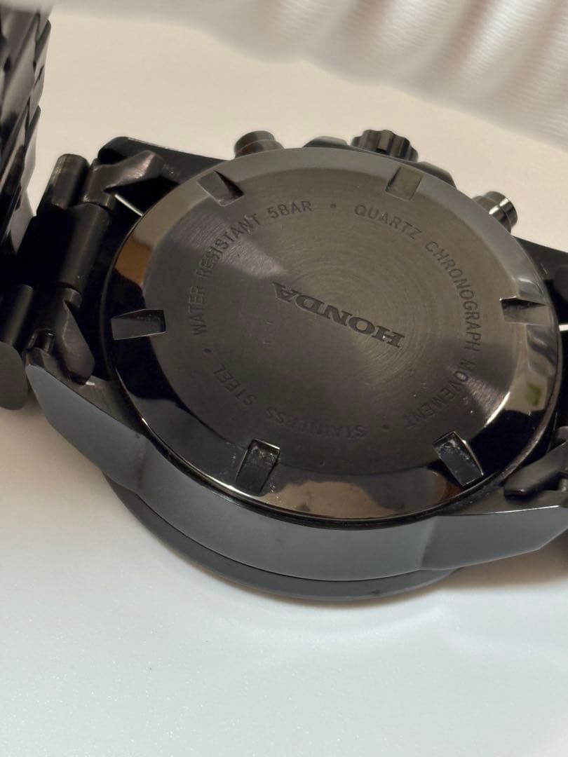 【美品】ホンダ Honda クロノグラフ クォーツ ブラック メンズ腕時計