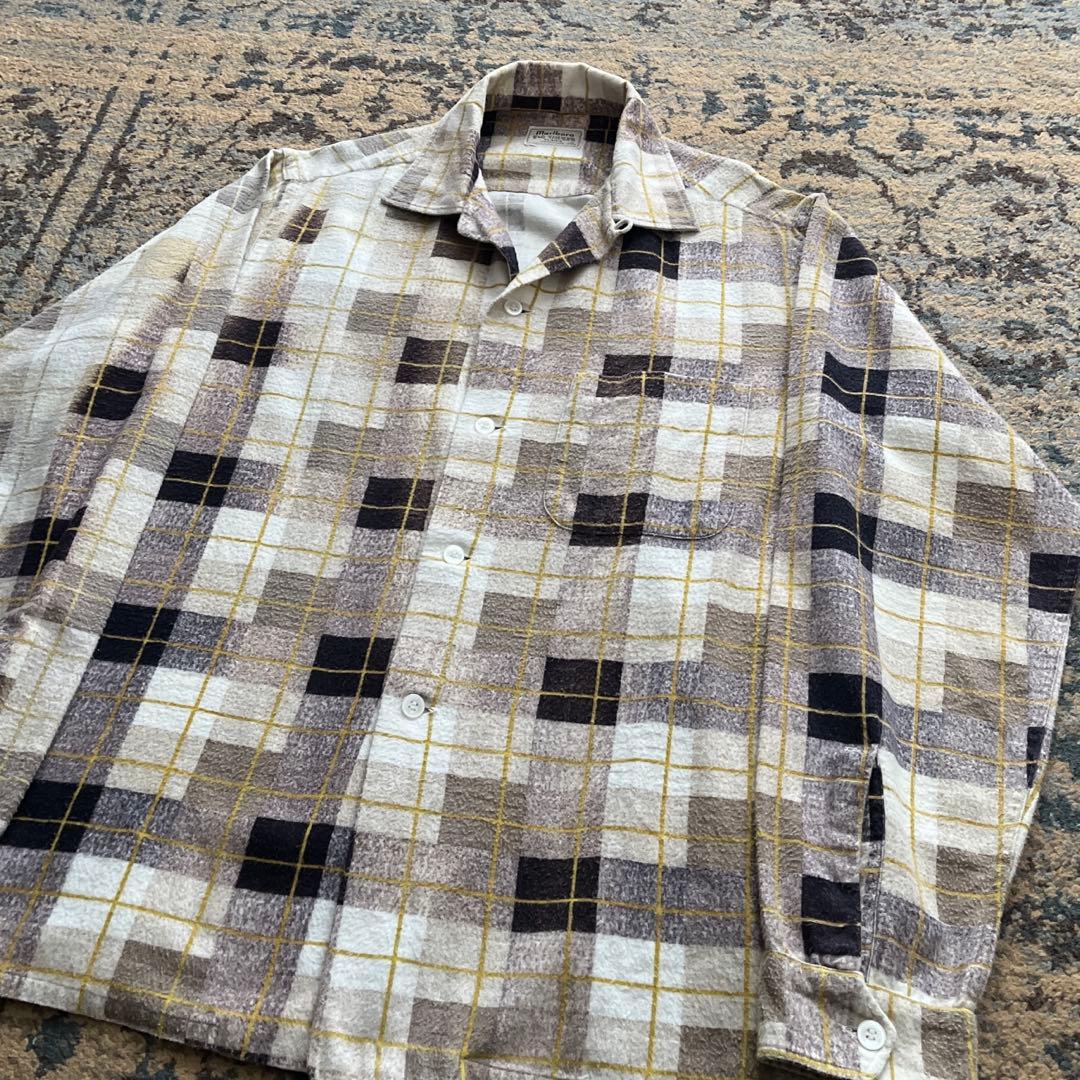 50s marlboro プリントネル シャツ ヴィンテージ 検 60s 40s