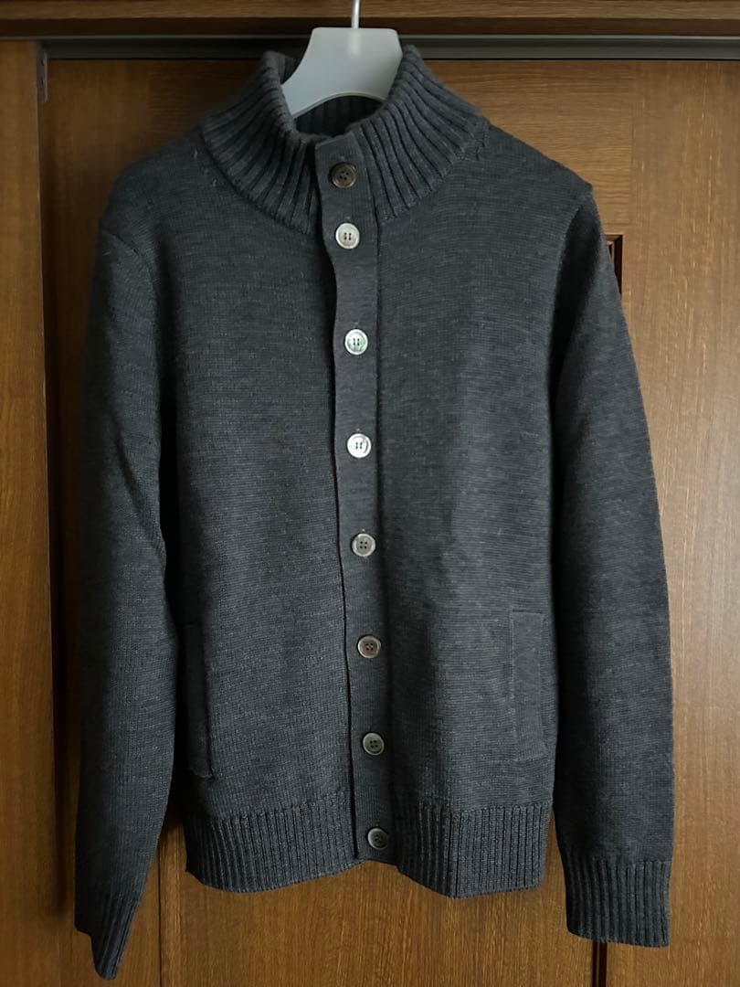【美品】鎌倉シャツ スタンドカラーカーディガン グレー