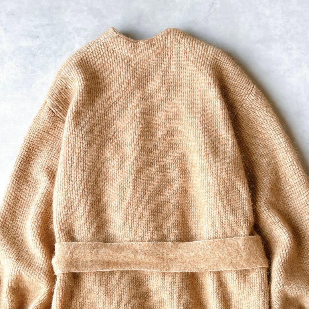 定価2.9万☆美品☆エトレトウキョウ モヘヤ　ロングニットコート　ベルト付き