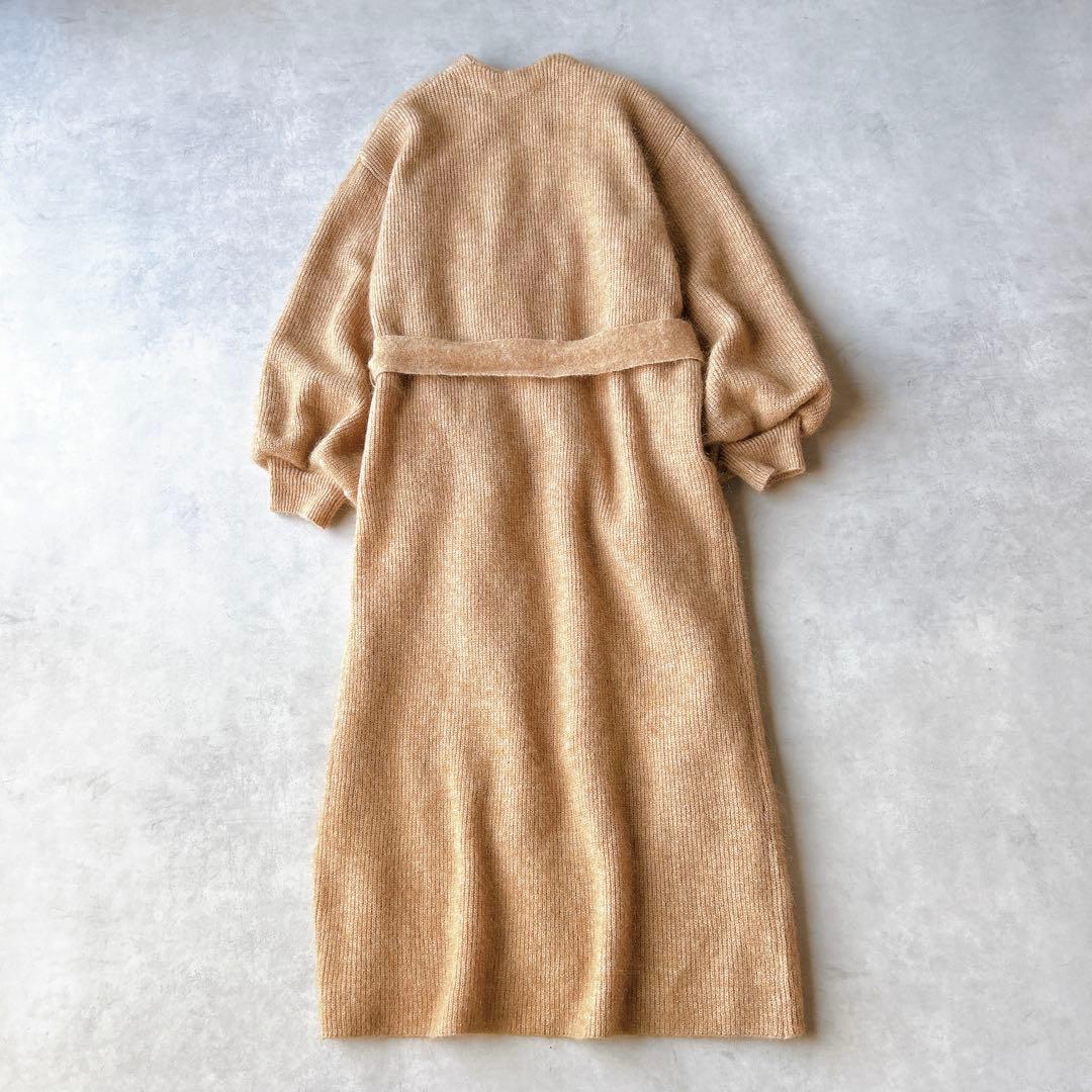 定価2.9万☆美品☆エトレトウキョウ モヘヤ　ロングニットコート　ベルト付き