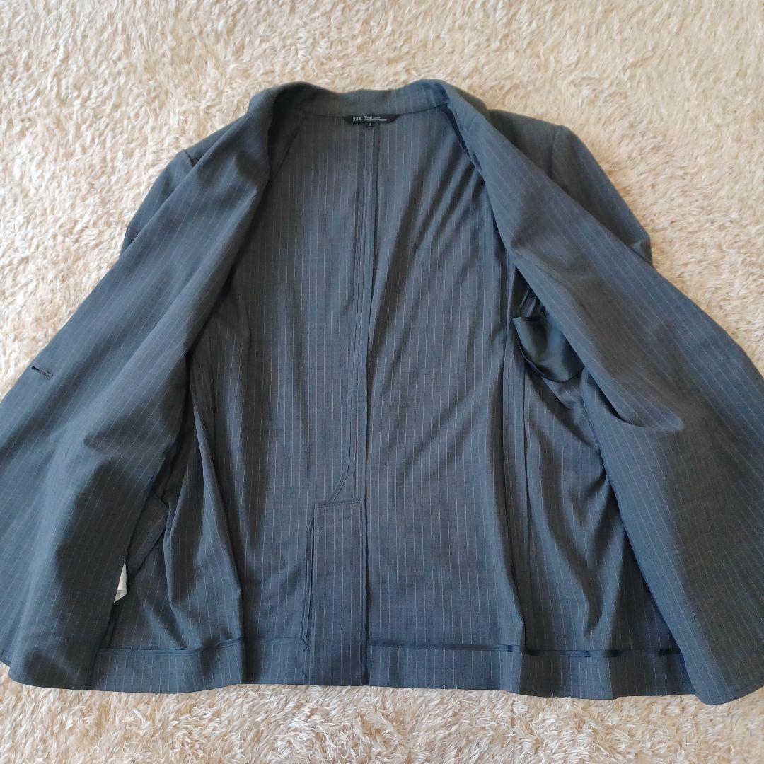 【極美品】大きいサイズ 50　23区　パンツスーツ　ビジネス　ストライプ　グレー