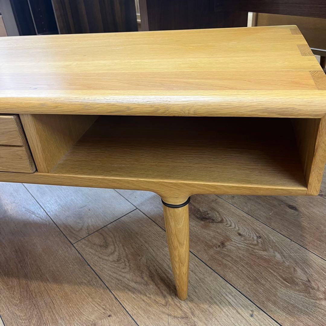 センターテーブル 引き出し付 オーク無垢材 KISSUI 幅120cm