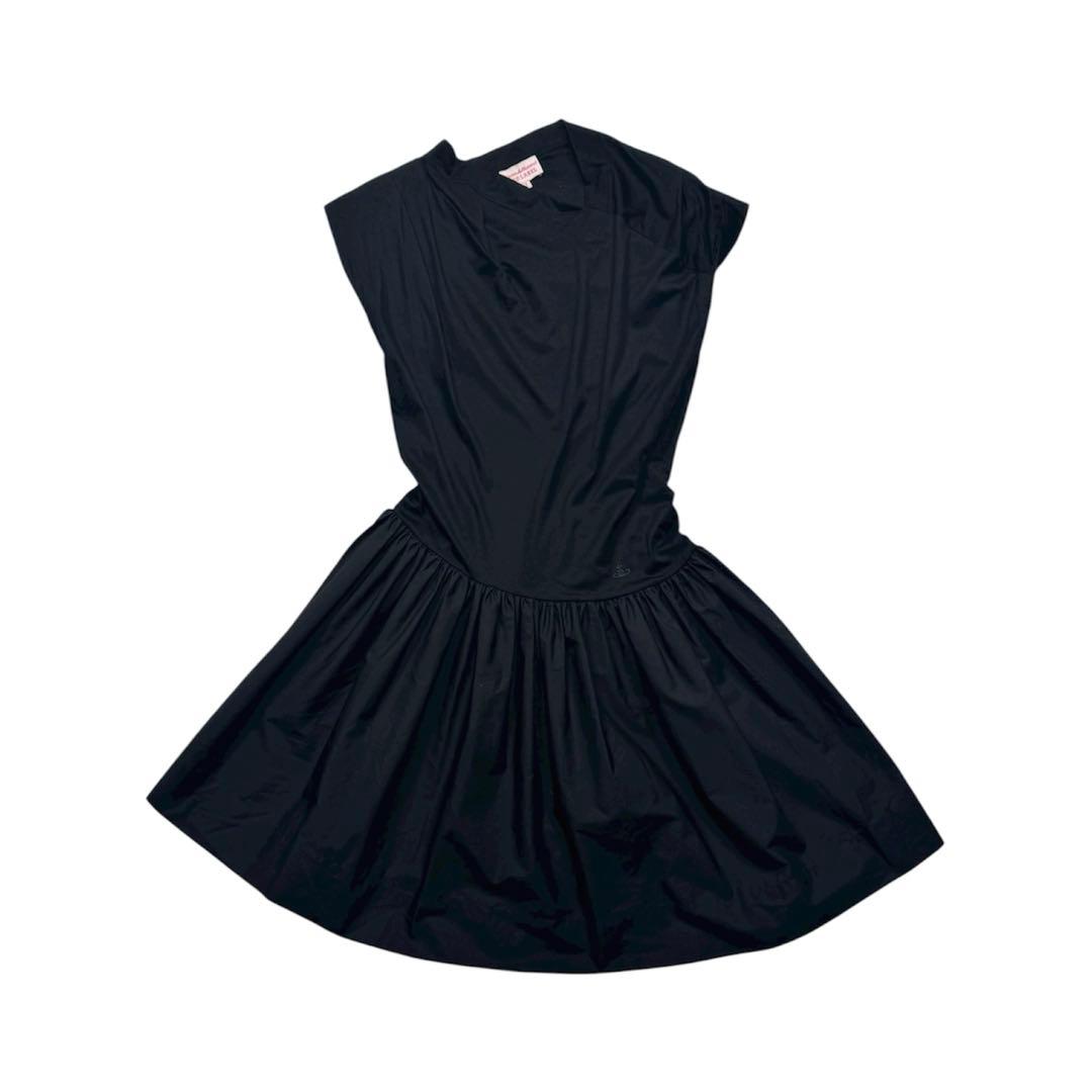 ヴィヴィアン ウエストウッド レッドレーベル 変形 ワンピース オーブ刺繍 黒