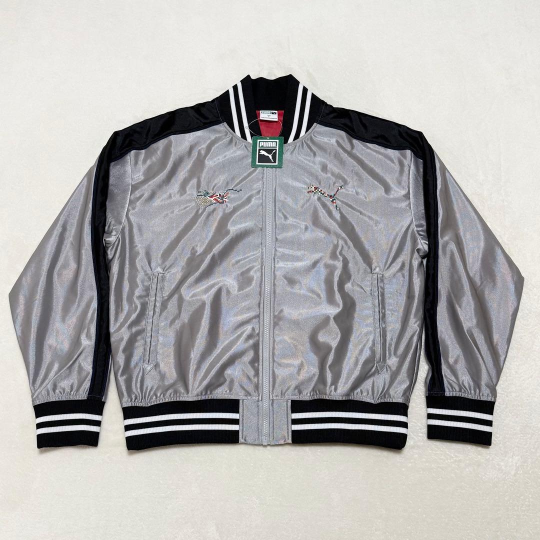【タグ付き XL】プーマ スカジャケット スカジャン シルバー ジャージ y2k