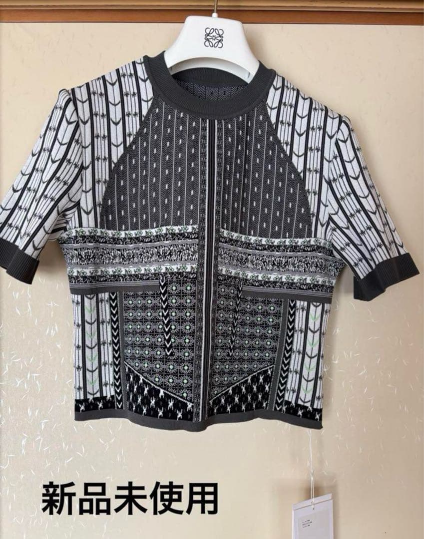 トップス Geometric Pattern Knitted Top