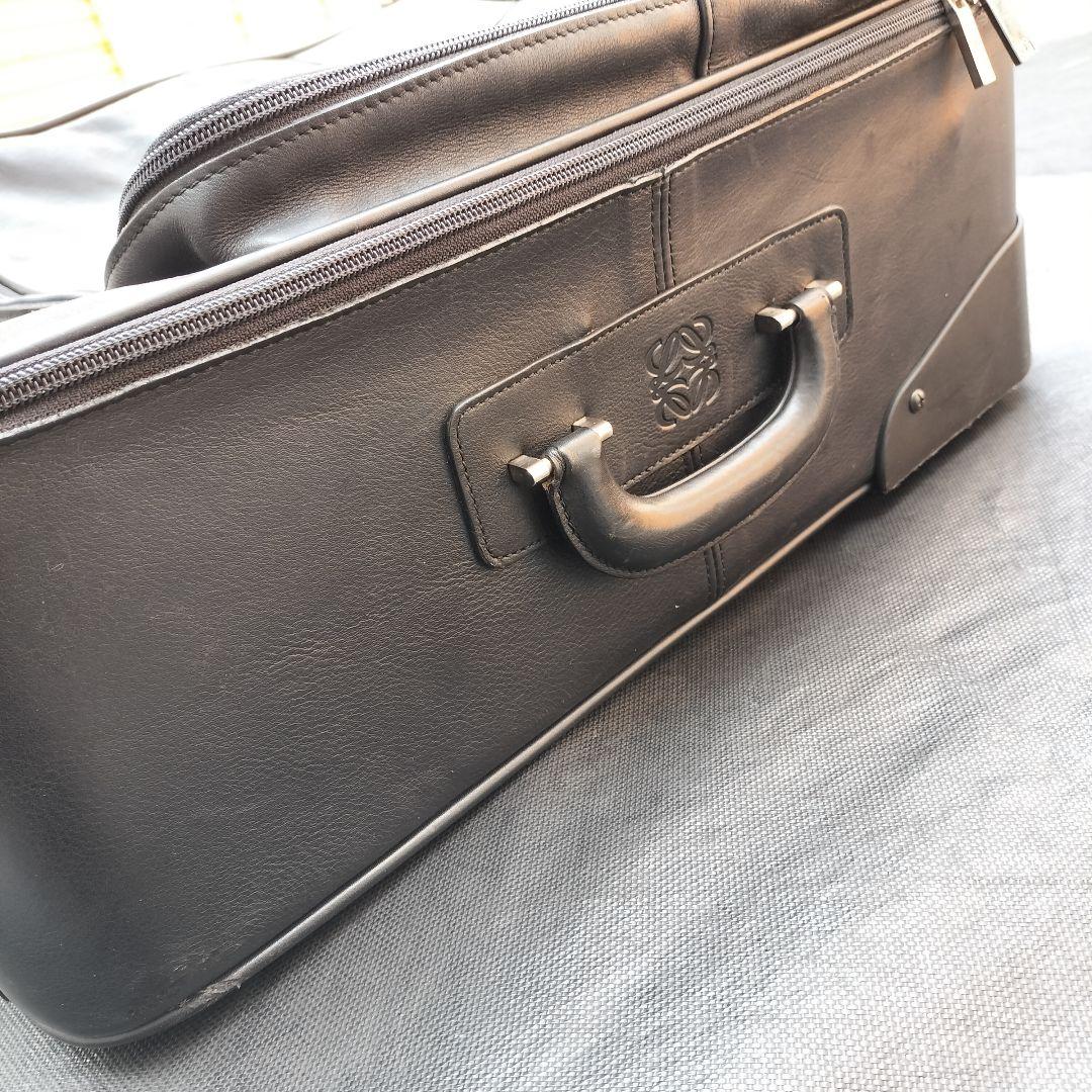 希少 LOEWE ロエベ アナグラム キャリーケース オールレザー ブラック