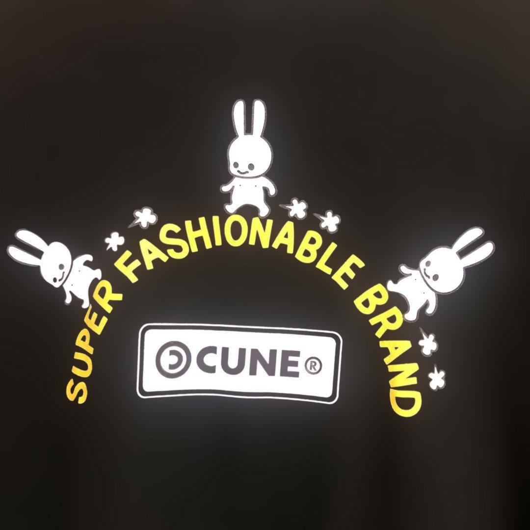 CUNE ウサギプリント 長袖カットソー　徒歩　黒