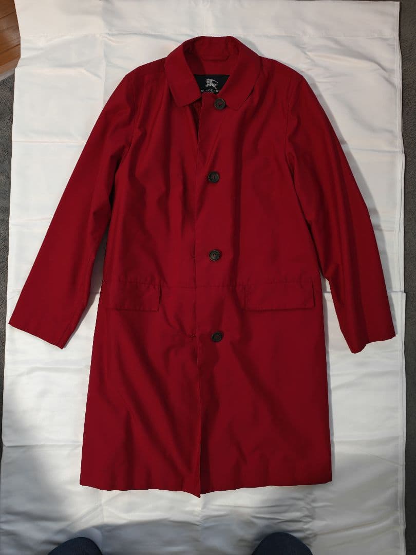 Burberry 赤 ステンカラーコート 美品