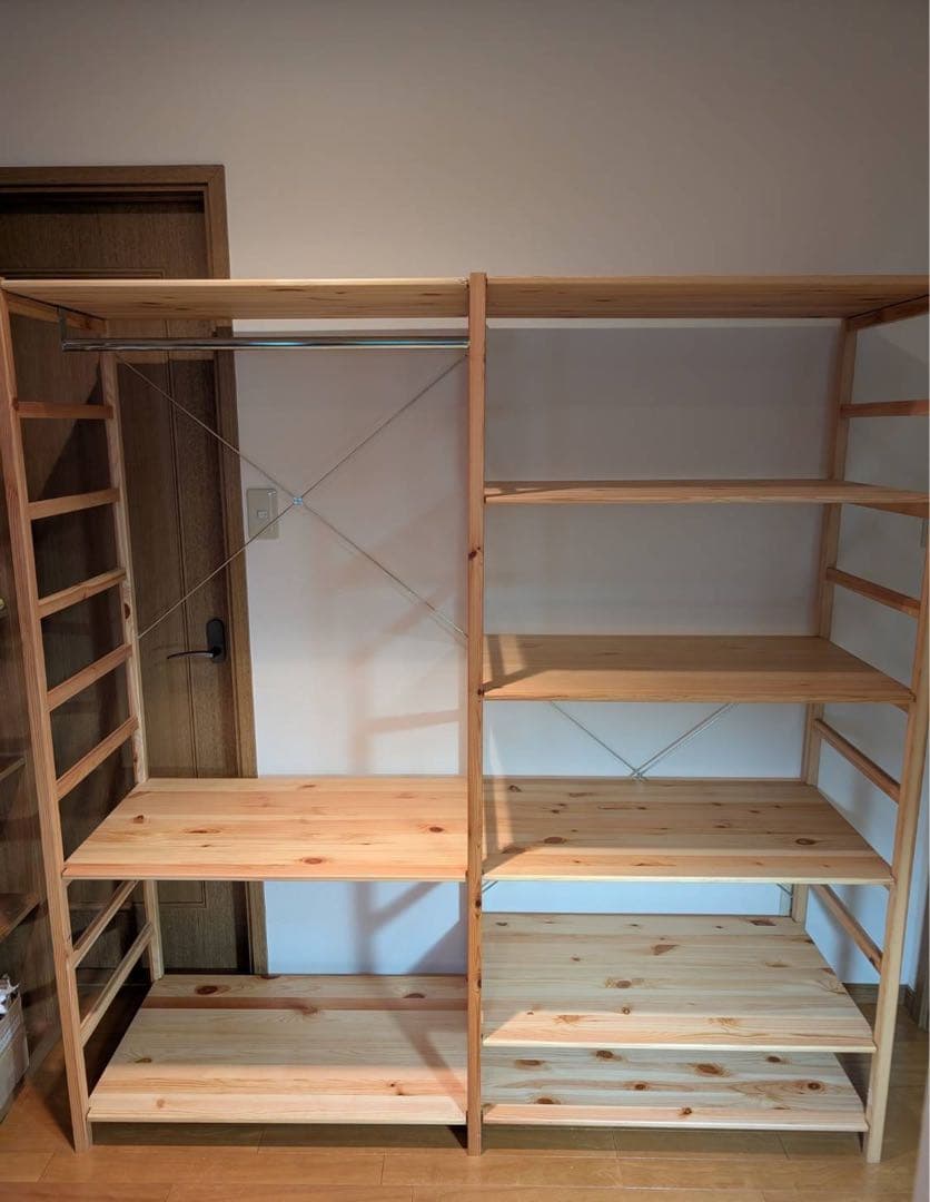 ■送料込■無印良品 MUJI ユニットシェルフ パイン材 ワードローブ 衣類棚