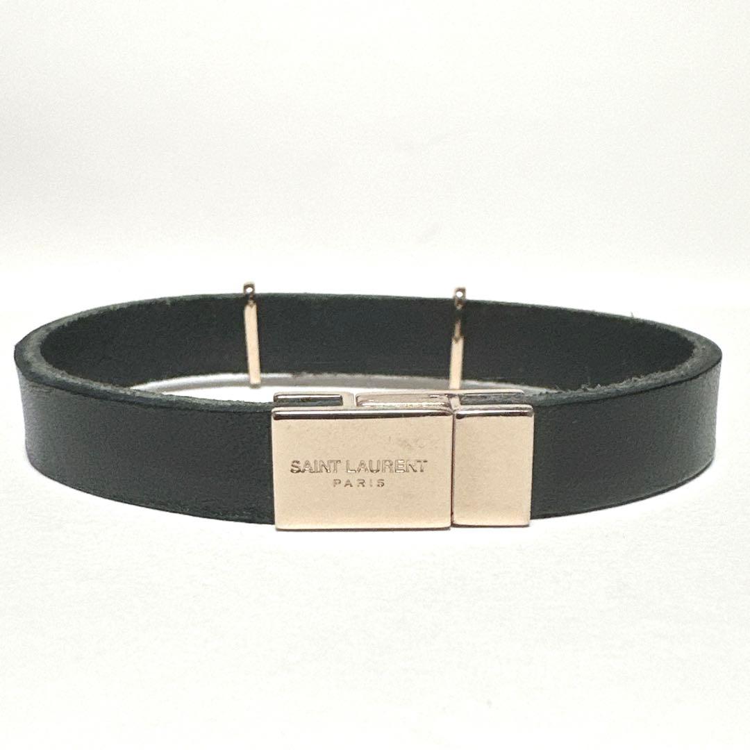 美品　SAINT LAURENT 　サンローラン　ブレスレット　バングル　レザー