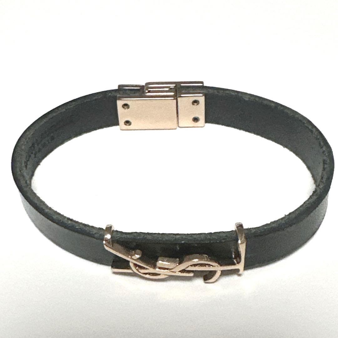 美品　SAINT LAURENT 　サンローラン　ブレスレット　バングル　レザー