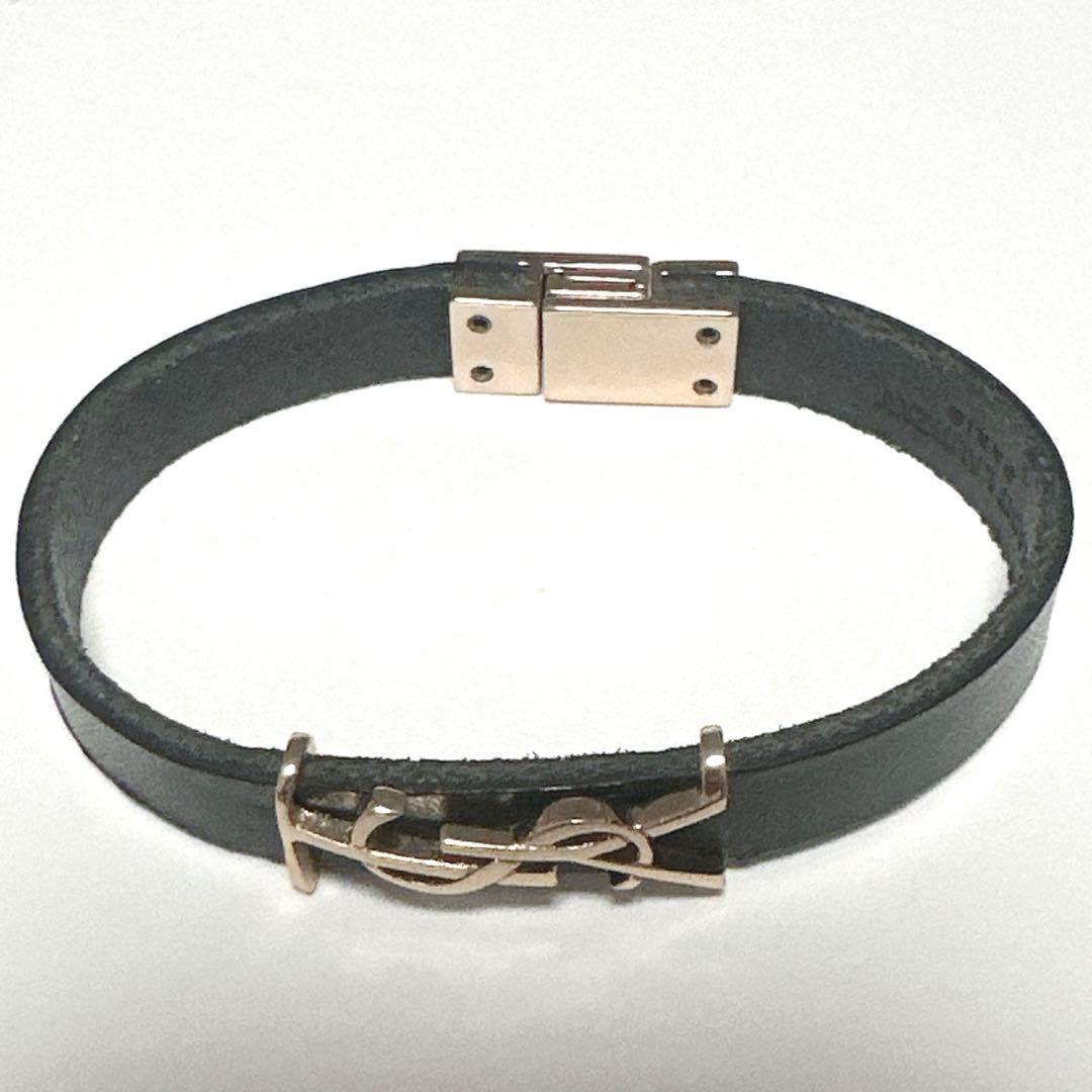 美品　SAINT LAURENT 　サンローラン　ブレスレット　バングル　レザー