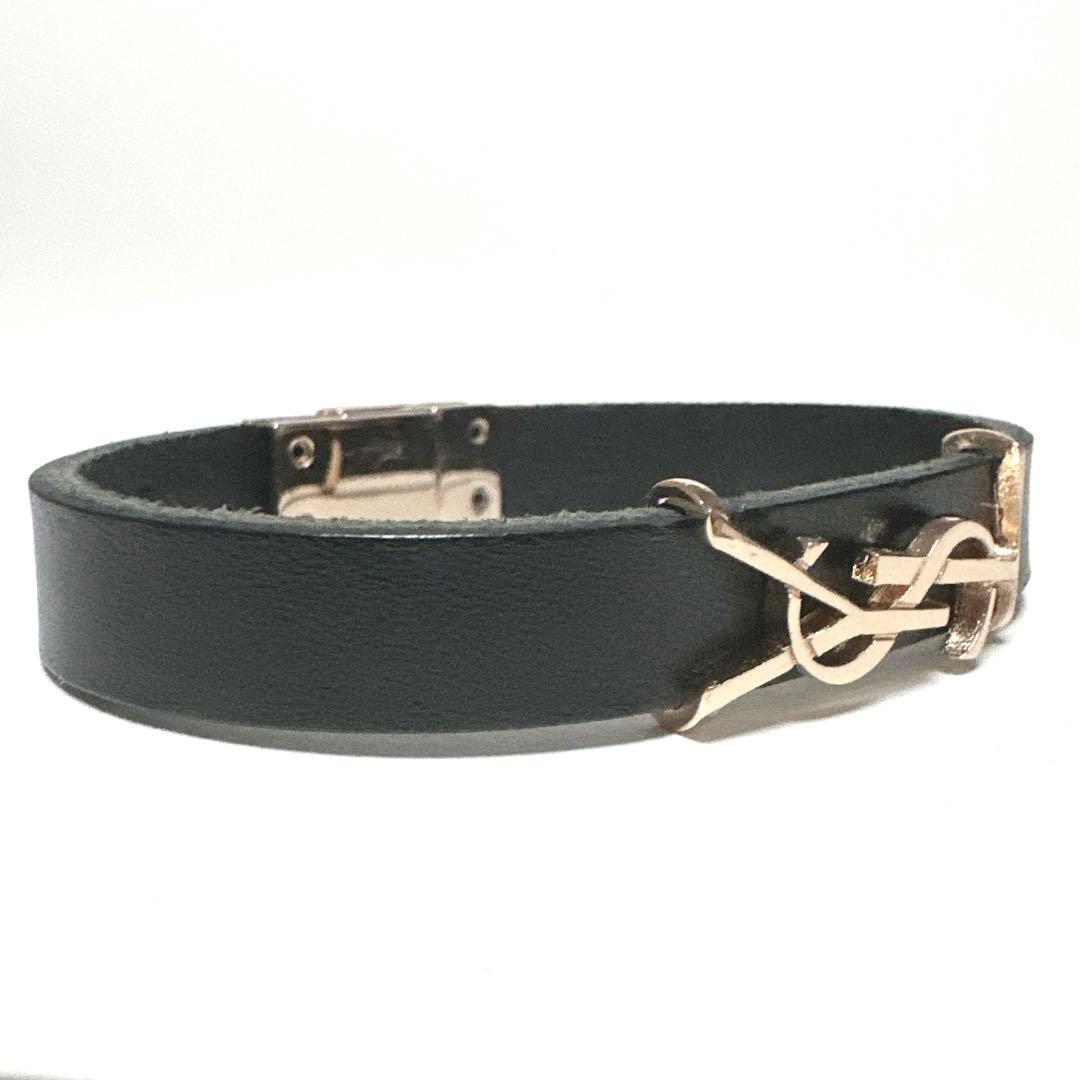 美品　SAINT LAURENT 　サンローラン　ブレスレット　バングル　レザー
