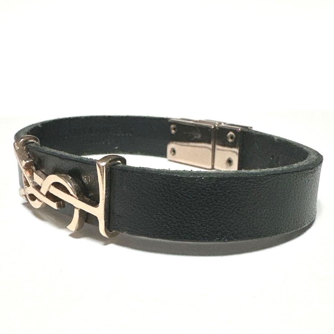 美品　SAINT LAURENT 　サンローラン　ブレスレット　バングル　レザー