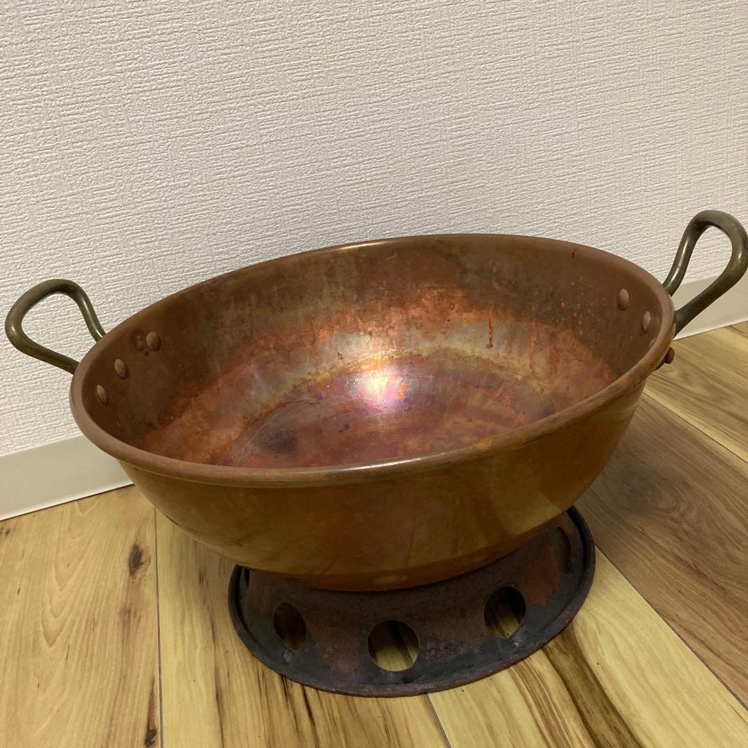 銅製 両手鍋 深型