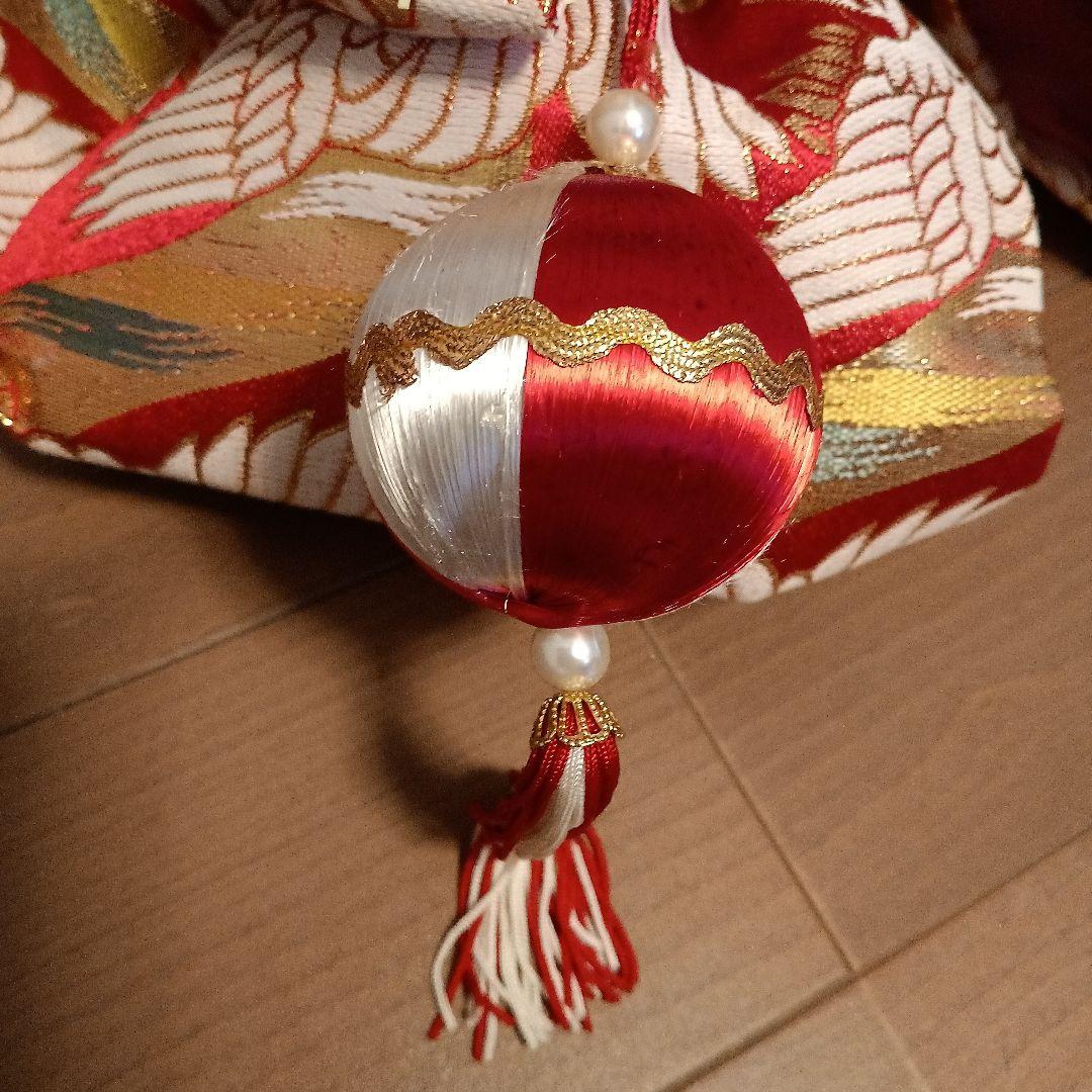 最終京染四つ身絵羽七五三アンティーク9点セット♡鶴柄♡刺繍♡地紋有ります。レトロ