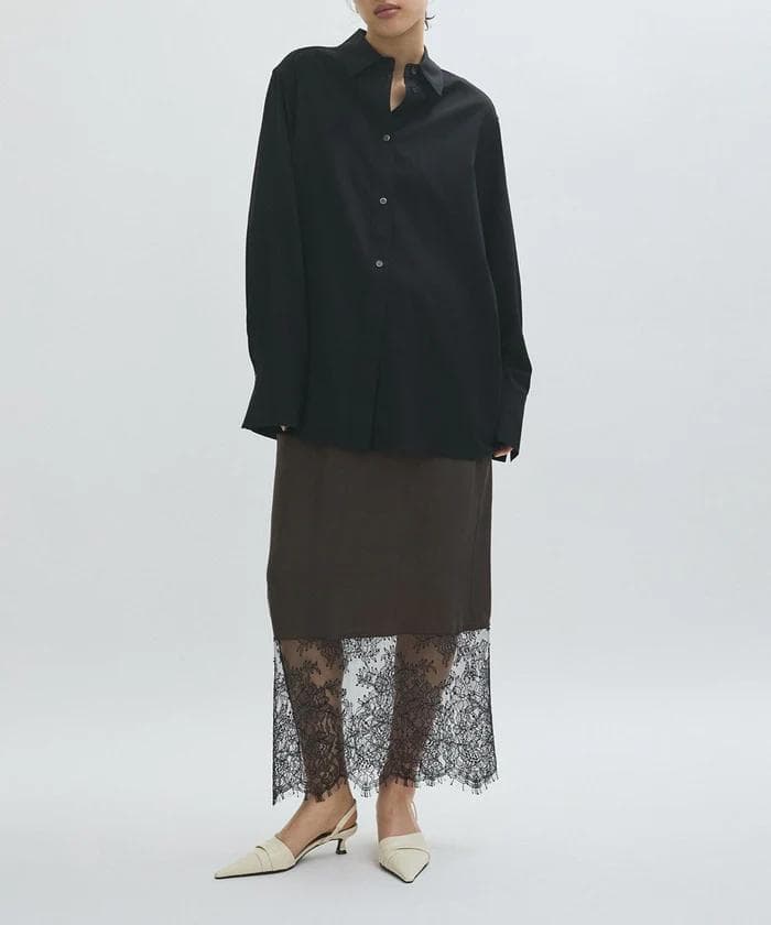 新品 アダムエロペ 「EMOELLE」キュプラレースイージースカート