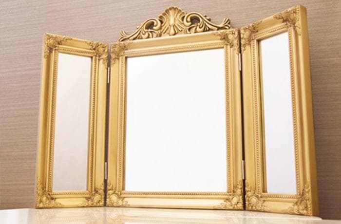 チャーチルウッド スリーサイドミラー 三面鏡 ゴールド （AZ25148GD）