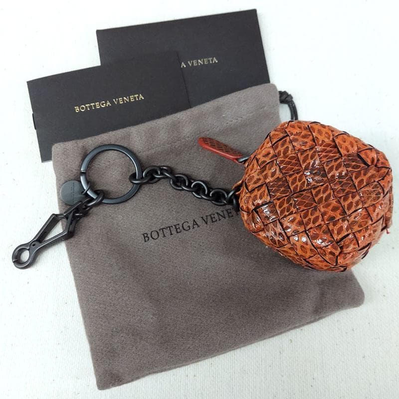 未使用　BOTTEGA VENETA　オレンジ　ケース　キーリング