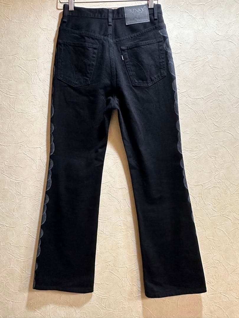 HYSTERICGLAMOUR SNAKE LOOP柄デニムフレアパンツ26㌅