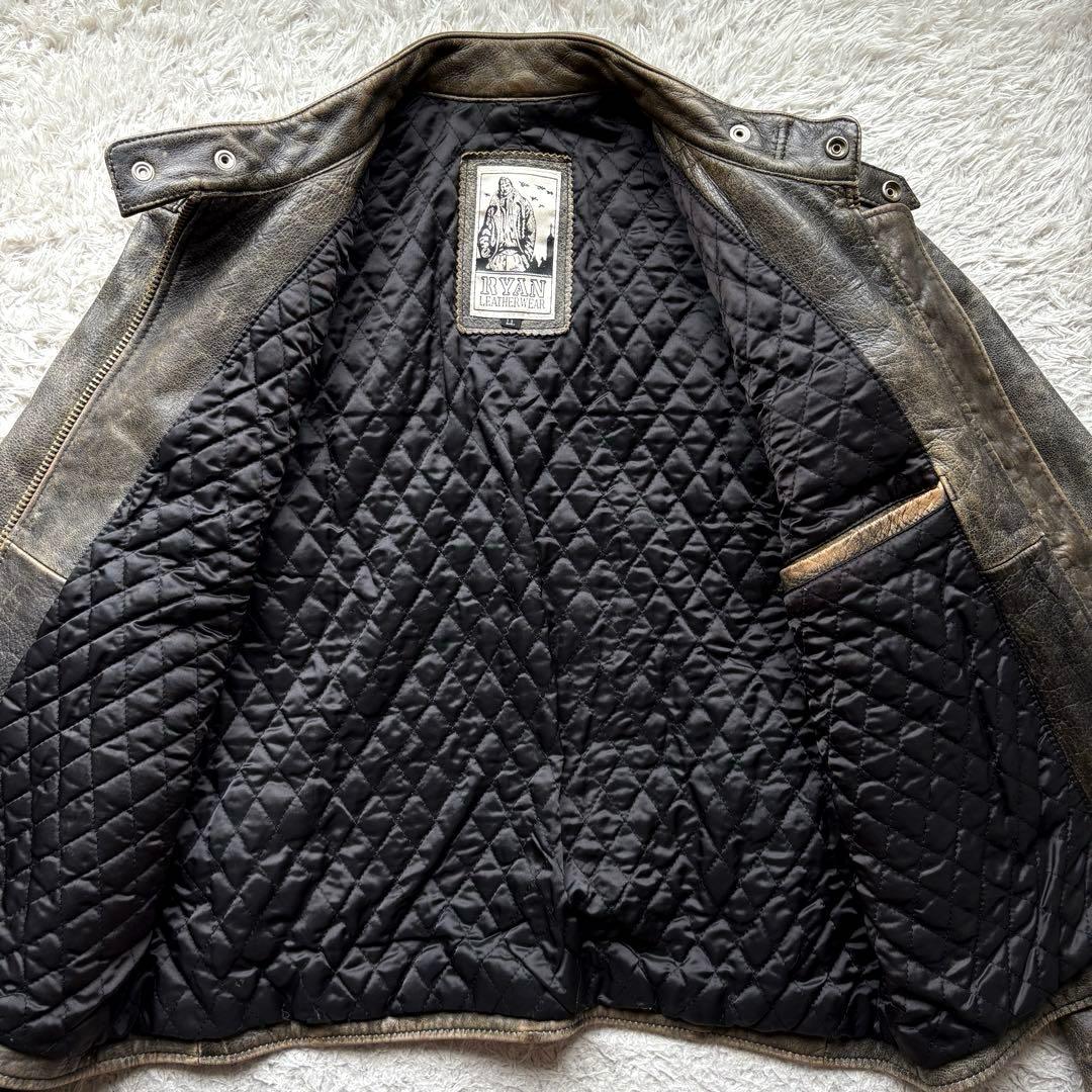 ★本革 XLサイズ★ RYAN シングル ライダース レザージャケット 黒