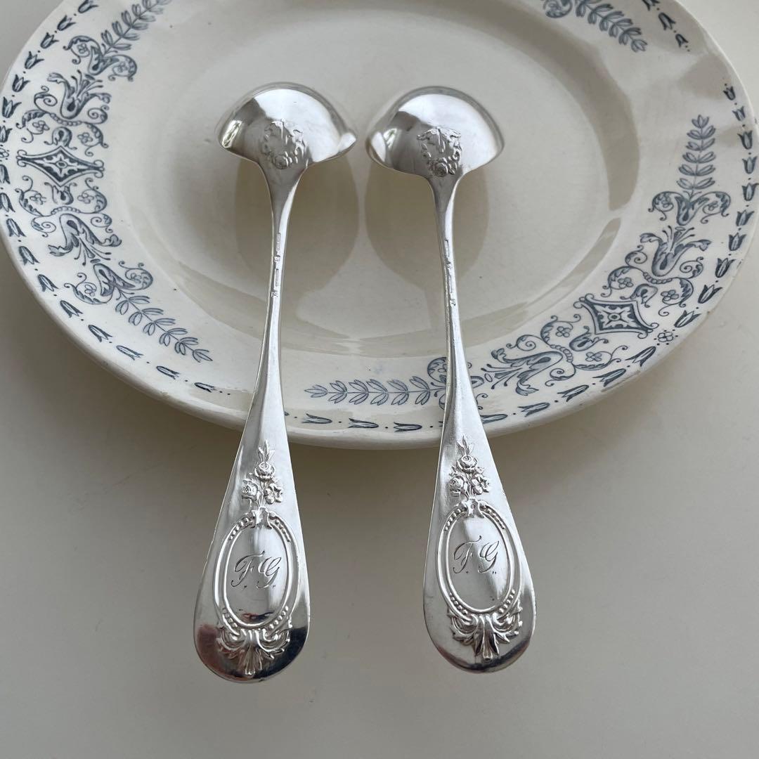 フランスアンティーク レア シルバースプーン2本セット