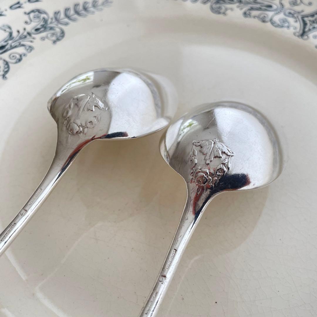 フランスアンティーク レア シルバースプーン2本セット