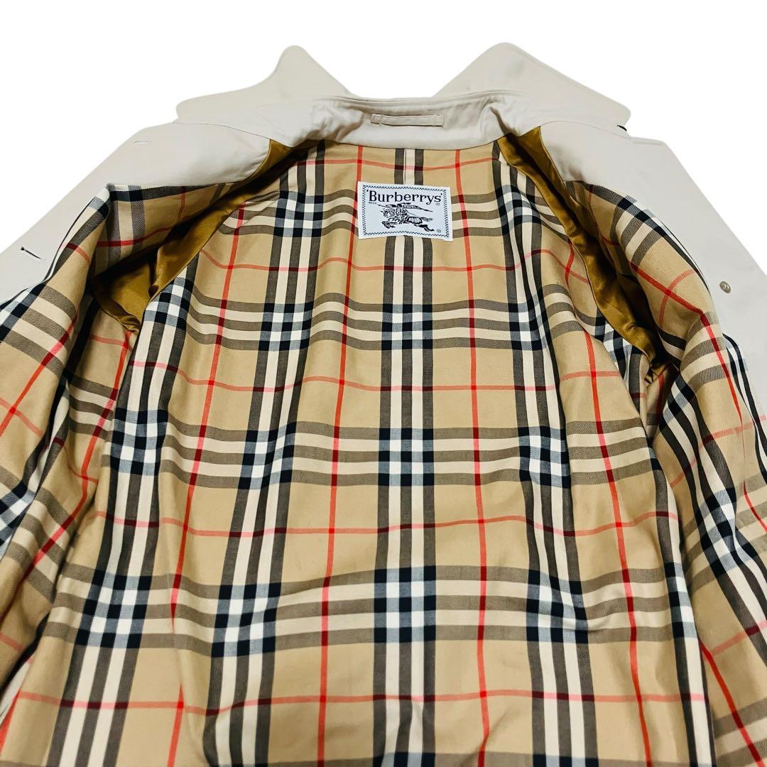 バーバリー　ステンカラーコート　ベルト付　ノバチェック裏地 ベージュ L