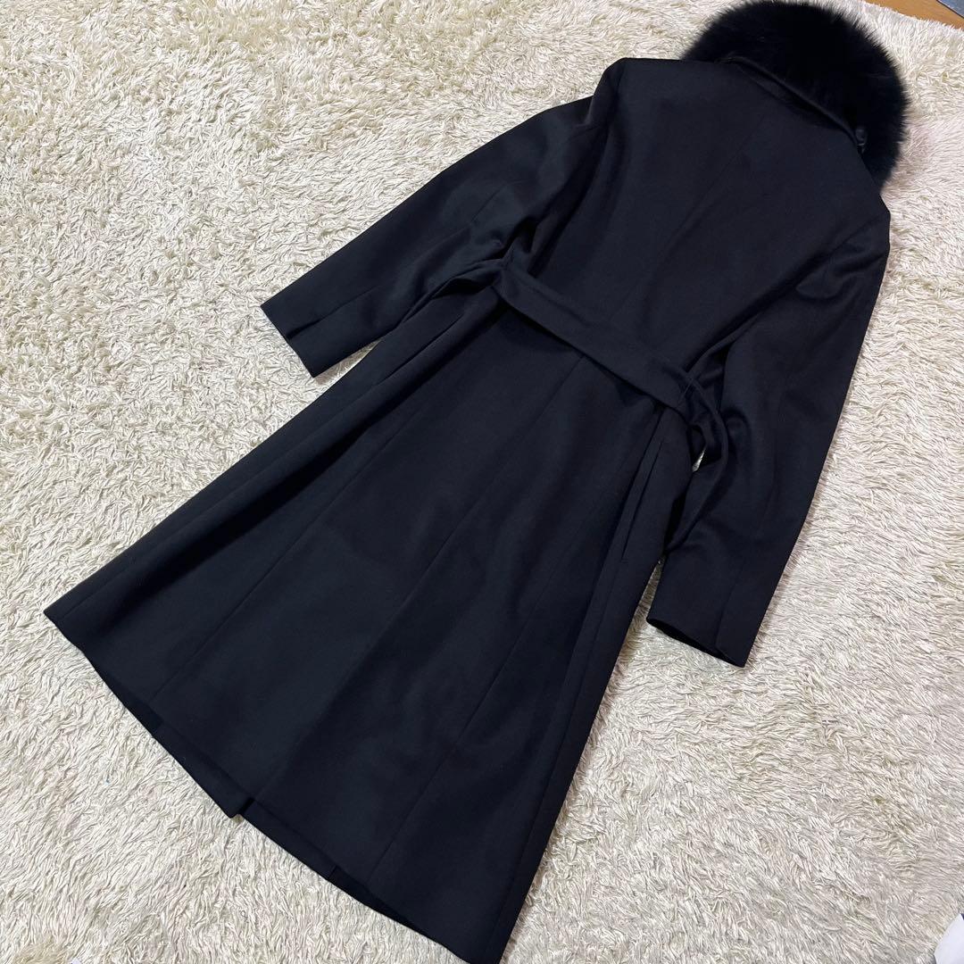 美品 Lサイズ クードシャンス　フォックスファー　チェスターコート　カシミヤ