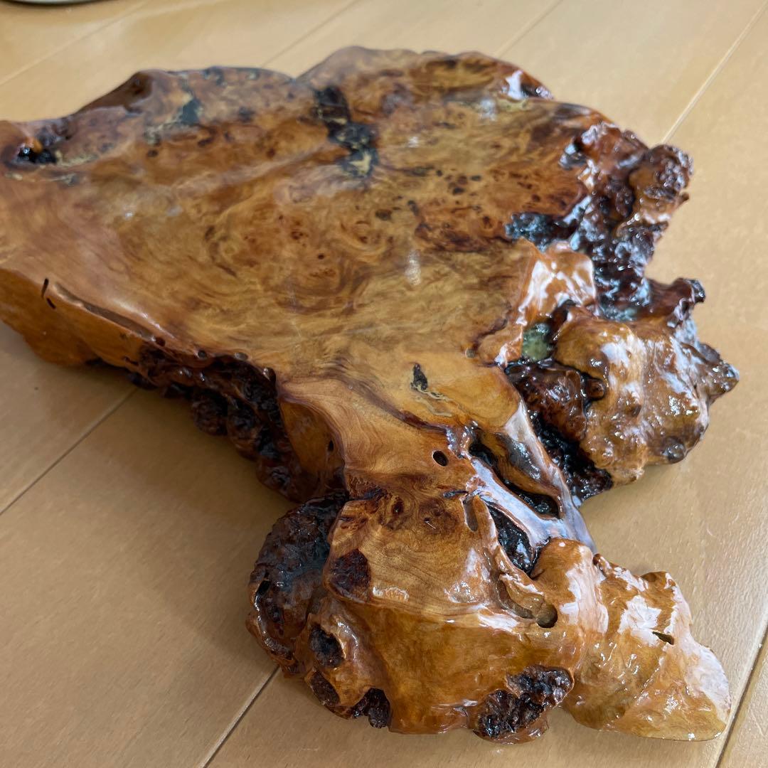 青森ヒバ　天然木　花台　盆栽台　置き台　飾り台　一枚板