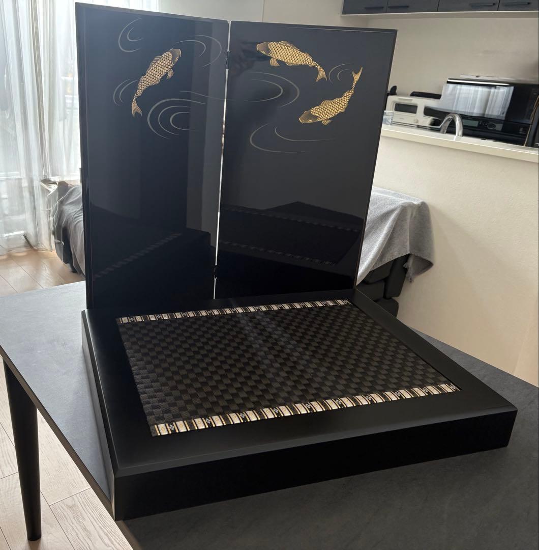 五月人形用　台、研出し屏風セット