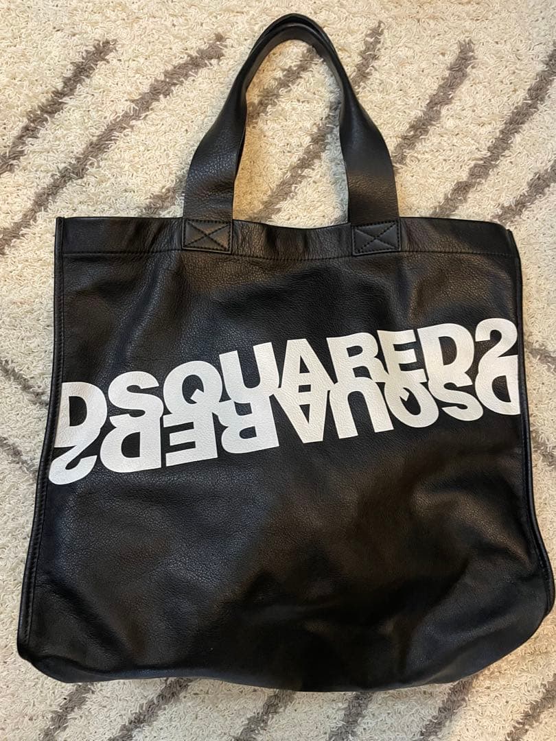 DSQUARED2 ブラックレザー トートバッグ