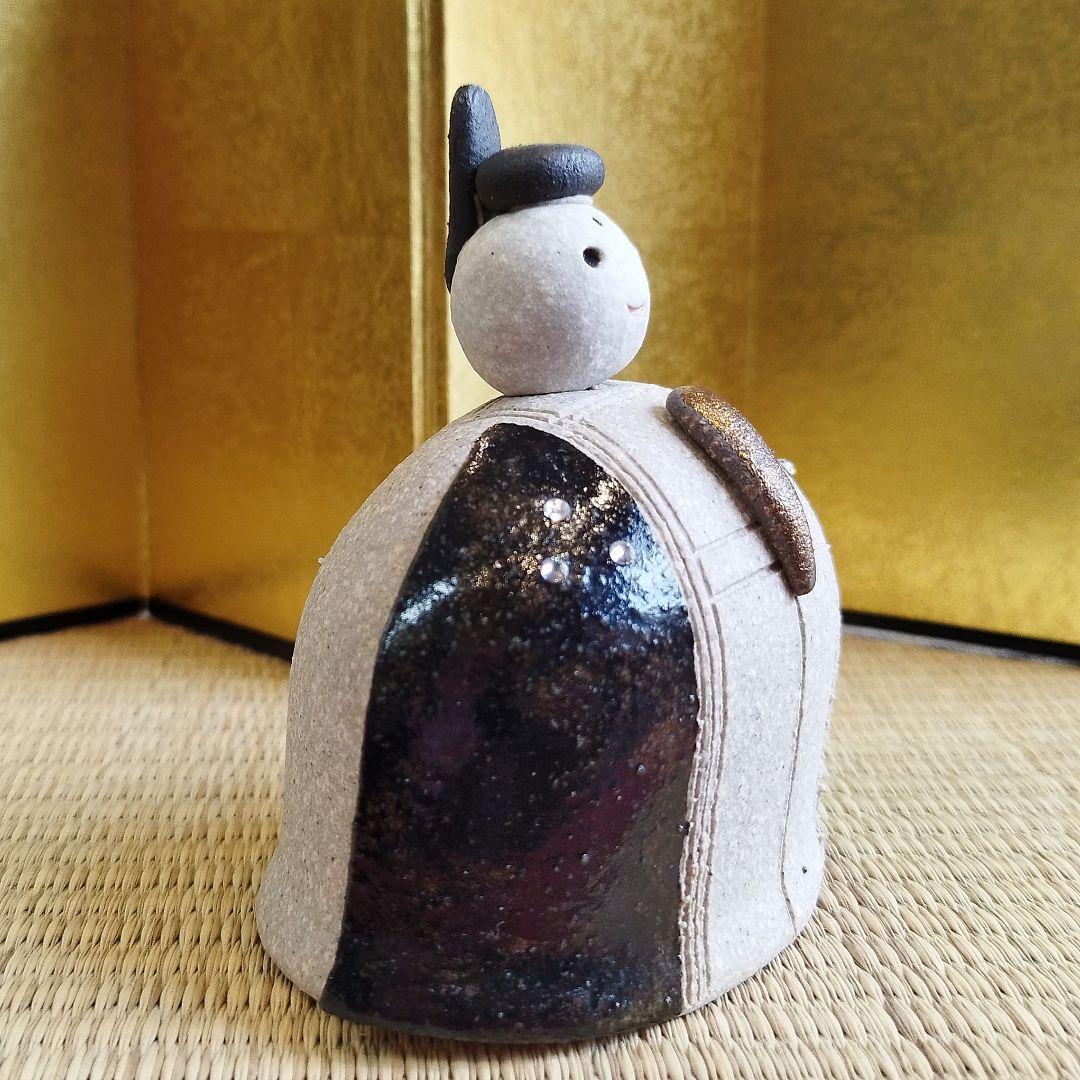 値下げ【新品・未使用】屏風・ぼんぼり付き　信楽焼　雛人形　ひな祭り