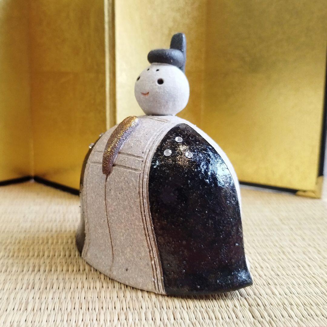 値下げ【新品・未使用】屏風・ぼんぼり付き　信楽焼　雛人形　ひな祭り