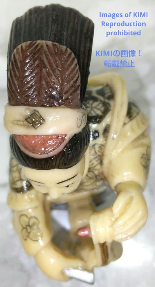 置根付 弁財天 七福神 極細工 在銘 雅俊 Netsuke 東洋彫刻 精密 彫刻