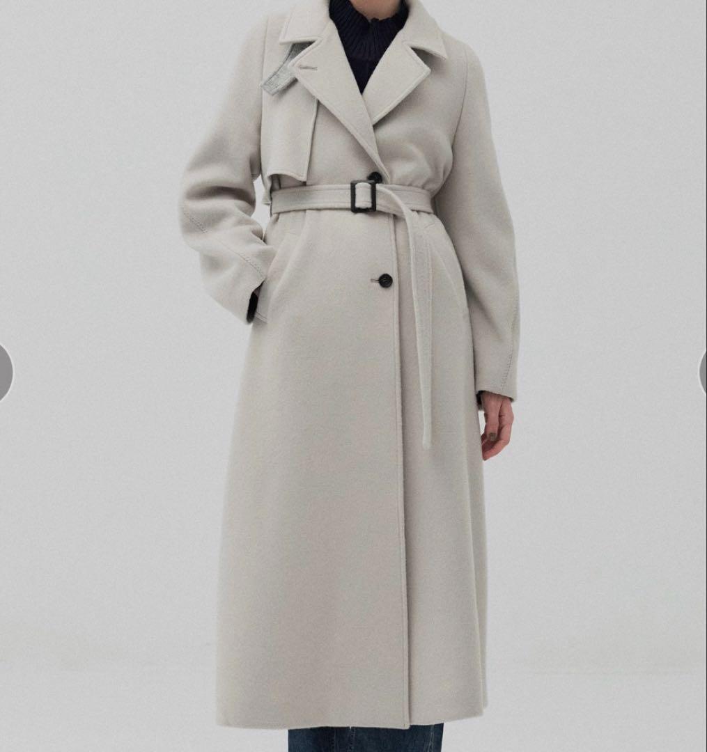 PUBLIC TOKYO SUPER140アシメオーバーヨークコート