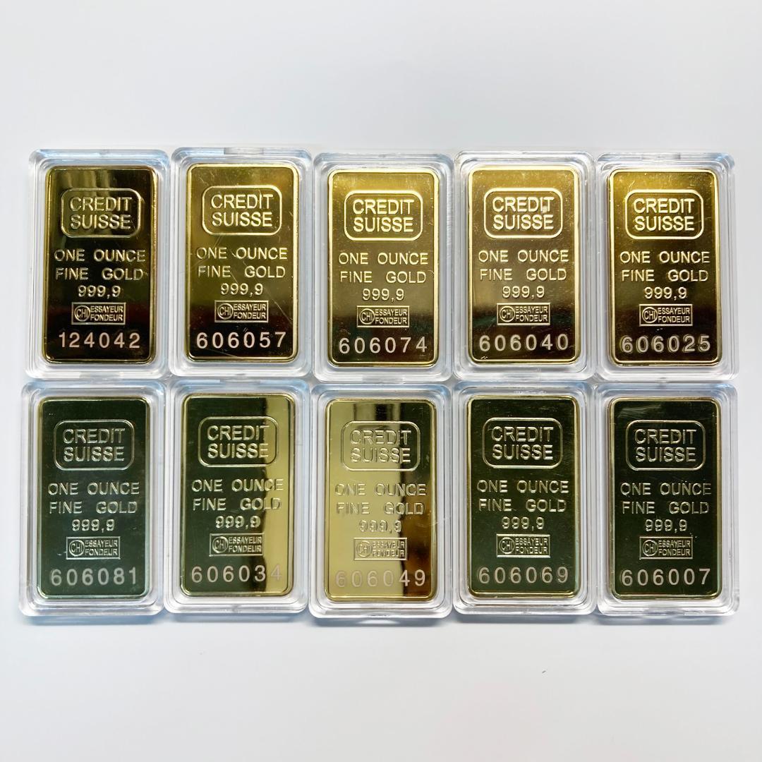 10枚インゴット【レプリカ】高品質　インテリア雑貨　GOLD