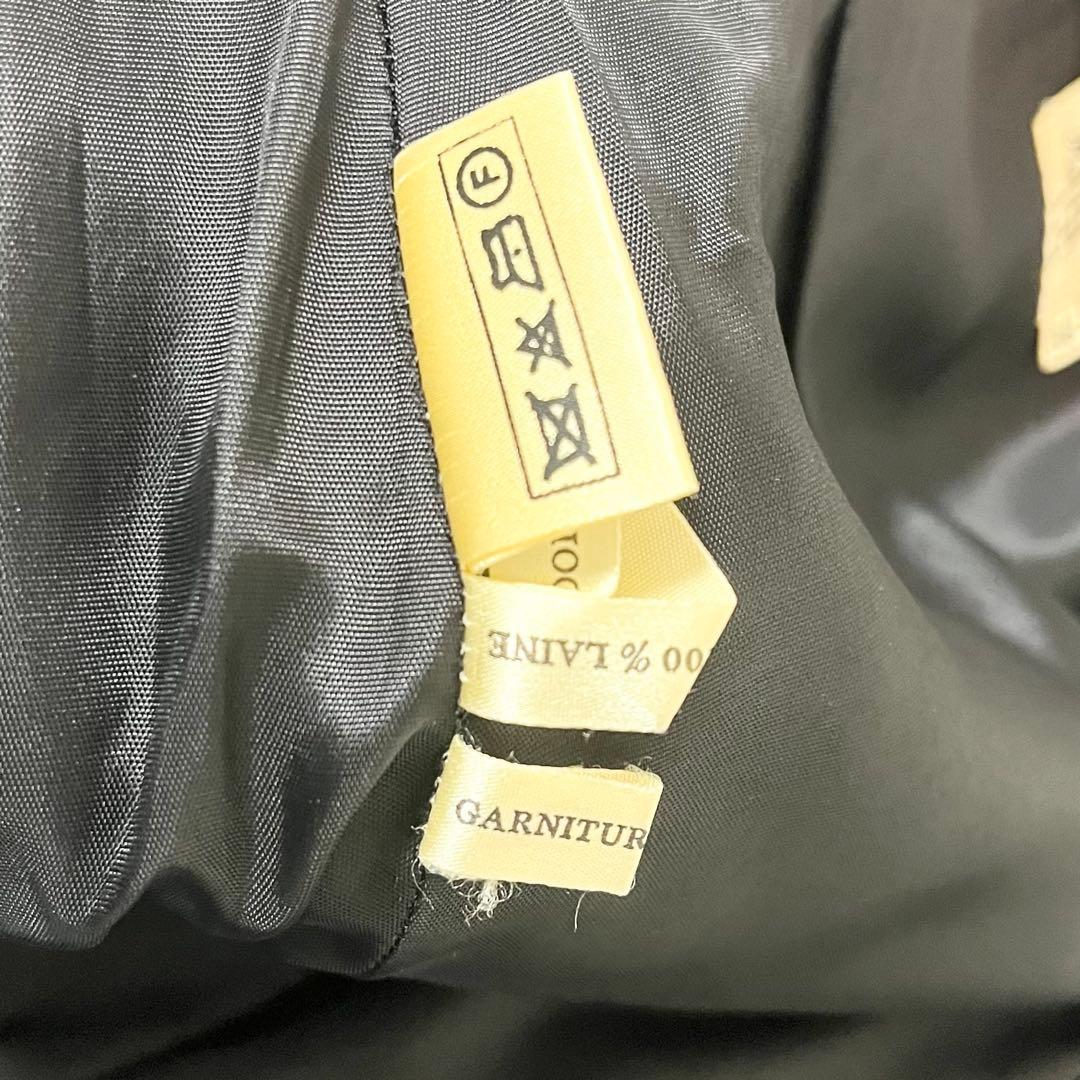 ✨希少✨HERMES エルメス　ロングスカート　膝下　ウール　レザー　黒　38