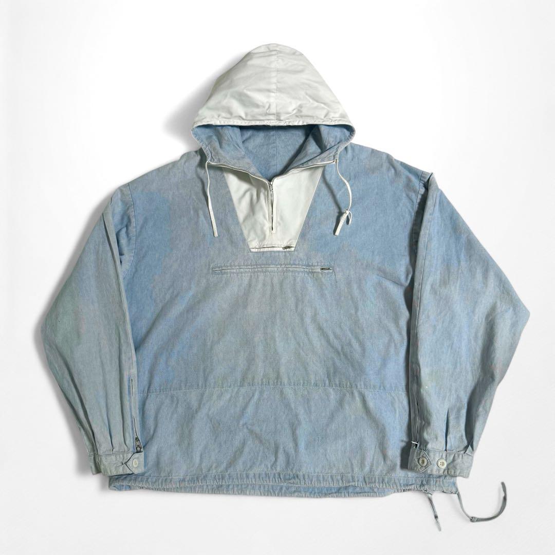 80s 90s J.CREW 巨人タグ シャンブレー アノラックジャケット