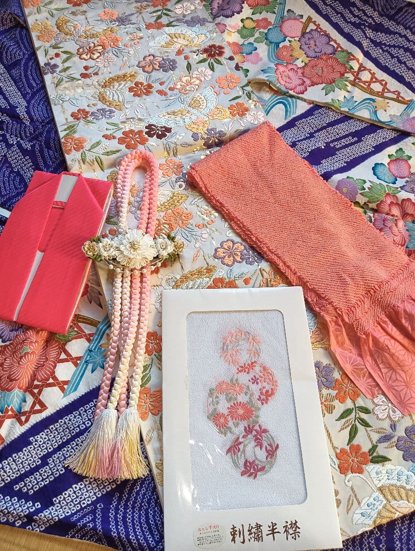 なっちゃん　振袖フルセット　絞りに型染　古典柄　美品　トールサイズ