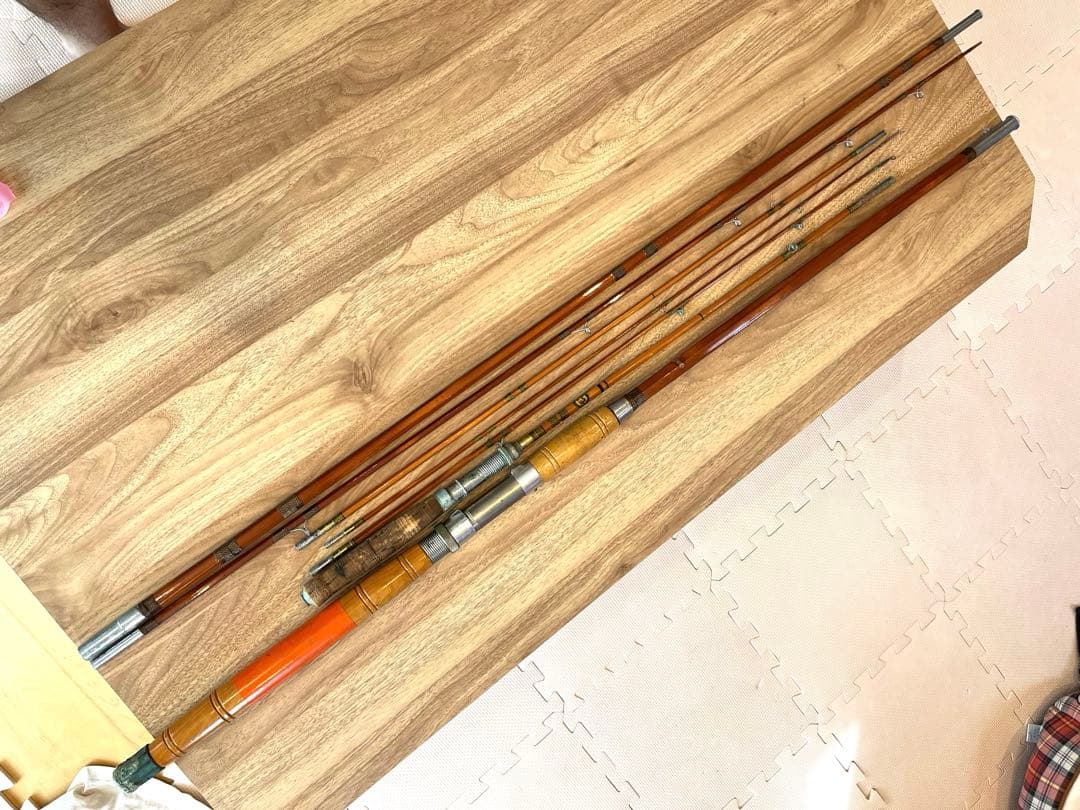 六角竿　２セット　竹　バンブーロッド