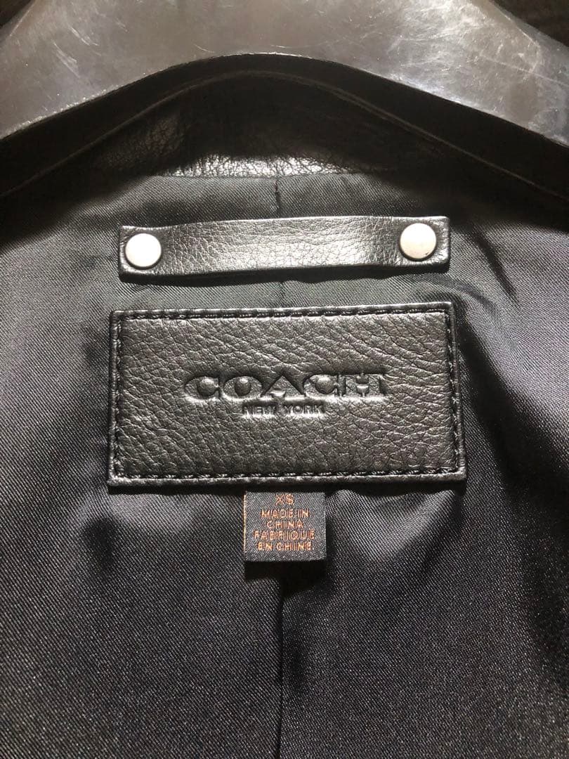 【美品】COACH　ジャケット牛革ブラックコーチ　シングXS S相当 国内正規品